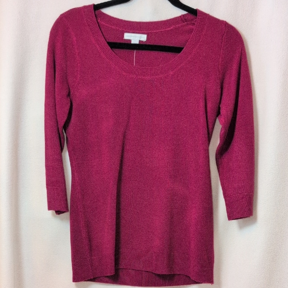 New York & Company Fuchsia Scoop Neck Sweater